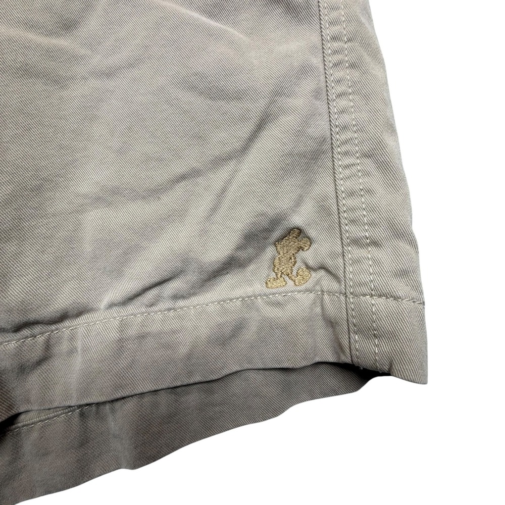 Disney Parks Chino Shorts Mens 42 Tan Mickey Mouse Embroidered Lyocell Blend